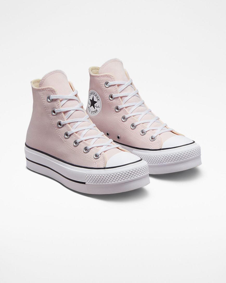 Pantofi Platforma Dama Converse Chuck Taylor All Star Lift Panza Inalti Roz Albi Negrii | RO OSLHJ304